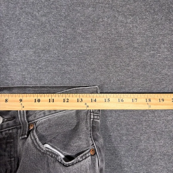 Levi's 501 Jeans Women Size 27 Gray Straight Leg Button Fly Raw Hem Denim Mom - Picture 8 of 11